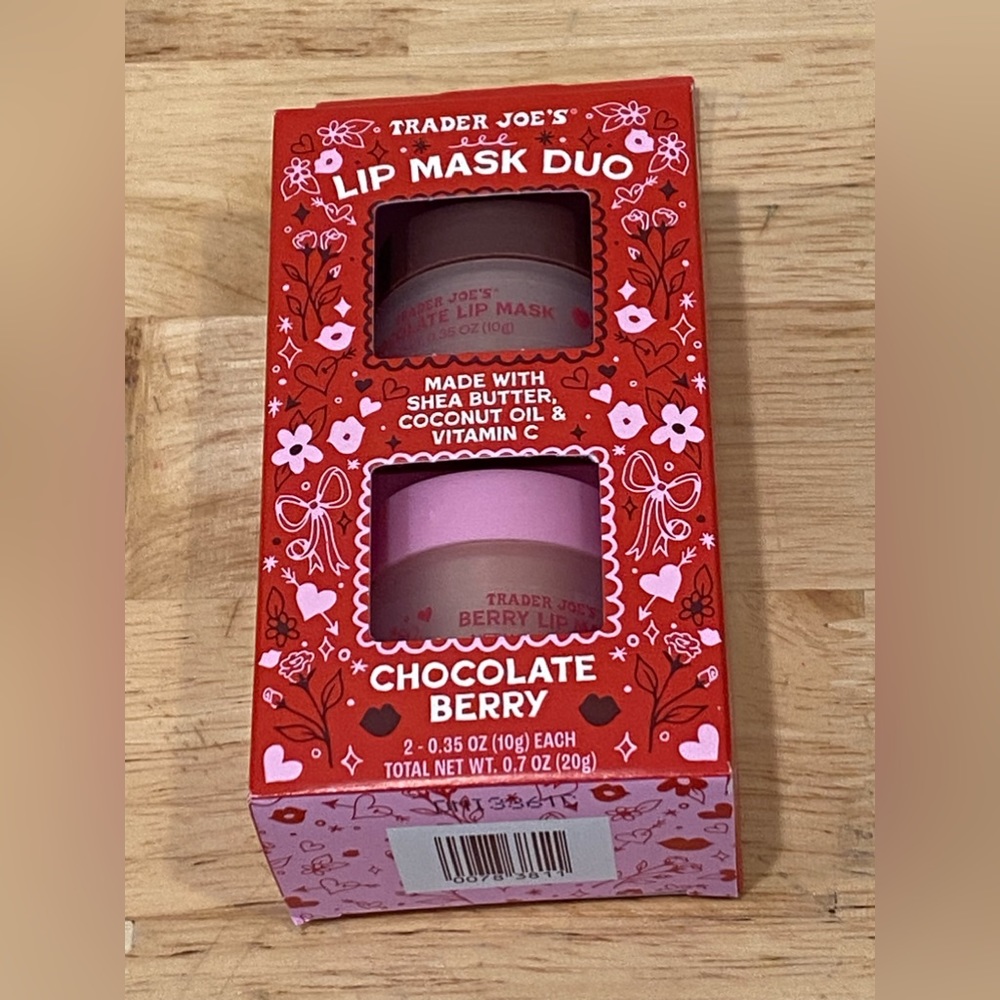 Trader Joe’s lip mask duo chocolate & berry new sealed in box
